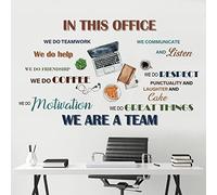 Mfault Office Inspirational Quotes Positive Sayings Peel Stick Wall Decals Stickers, Colorful Motivational Lettering Teamwork Decorations Company Art, Neutral We are A Team Coffee Home Decor Gift
