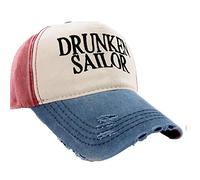 MFAZ Morefaz Ltd Boating Hat Baseball Cap Captain Army Military Drunk Sailor,Mariner,Galley Slave,Old See Dog (Drunken Sailor)