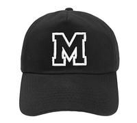 MFAZ Morefaz Ltd Boy Girl Adjustable Baseball Cap Black Children School Caps Kids Hat Sport Alphabet A-Z (M)