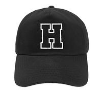 MFAZ Morefaz Ltd Boy Girl Adjustable Baseball Cap Black Children School Caps Kids Hat Sport Alphabet A-Z (H)