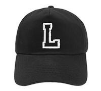 MFAZ Morefaz Ltd Boy Girl Adjustable Baseball Cap Black Children School Caps Kids Hat Sport Alphabet A-Z (L)