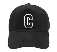 MFAZ Morefaz Ltd Boy Girl Adjustable Baseball Cap Black Children School Caps Kids Hat Sport Alphabet A-Z (C)