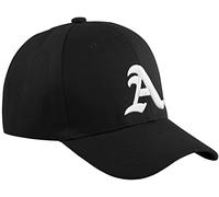 MFAZ Morefaz Ltd Casual Cotton Baseball Cap A-Z Gothic Letter Alphabet Embroidered UK hat caps Adjustable Strap Snap Back (A)