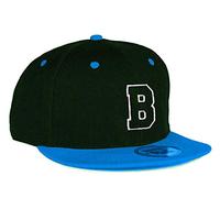 MFAZ Morefaz Ltd Kids Adult Size Hats Snapback Blue Flat Peak Hat Boy Girl Casual Baseball Cap A-Z Alphabet (B, Adult)