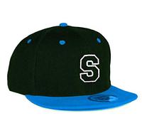 MFAZ Morefaz Ltd Kids Adult Size Hats Snapback Blue Flat Peak Hat Boy Girl Casual Baseball Cap A-Z Alphabet (S, Adult)