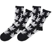 MFAZ Morefaz Ltd Set 2x Cotton Socks marijuana cannabis weed Rasta Men Women Leaf M-L (Standard, Black-White)