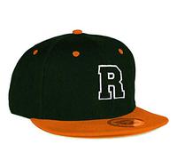 MFAZ Morefaz Ltd Youth Kids Adult Size Hats Snapback Orange Flat Peak Hat Boy Girl Casual Baseball Cap A-Z Alphabet (R, Kids 4-14 Years)
