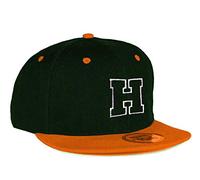 MFAZ Morefaz Ltd Youth Kids Adult Size Hats Snapback Orange Flat Peak Hat Boy Girl Casual Baseball Cap A-Z Alphabet (H, Adult)