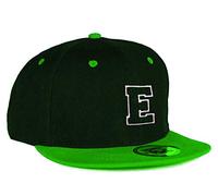 MFAZ Morefaz Ltd Youth Kids Hat Snapback Green Flat Peak Hat Boy Girl Baseball Cap A-Z Alphabet (E)