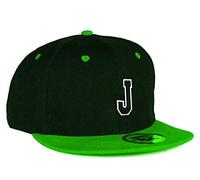 MFAZ Morefaz Ltd Youth Kids Hat Snapback Green Flat Peak Hat Boy Girl Baseball Cap A-Z Alphabet (J)
