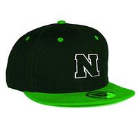 MFAZ Morefaz Ltd Youth Kids Hat Snapback Green Flat Peak Hat Boy Girl Baseball Cap A-Z Alphabet (N)