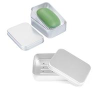 MFCGHXR 2 Pack Aluminum Travel Soap Dish Container - Portable Soap Holders for Bathroom, Camping, and On-the-Go Hygiene 150ml Small Storage Box with Lid