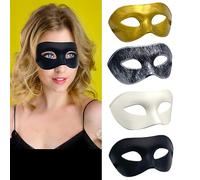 MFCGHXR 4 PCS Masquerade Mask, Men's Masquerade Mask Fit, Venetian Greek Roman Party Mardi Gras Mask, Halloween Mask, for Halloween Christmas Mardi Gras Party(4 Colors)