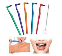 MFCGHXR 6PCS Tartar Remover with Dental Mirror, Tooth Stain Eraser, Teeth Polishing/Cleaning Kit, Oral Hygiene Care Tool, for Removes Plaque & Impurities(5 Colors)