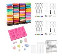 MFCGHXR Polymer Clay Modelling Kit - 48 Colour Air Dry Craft Clay Set with Sculpting Tools & 82 Accessories - Soft Non-Toxic DIY Clay for Kids' Art Projects, Jewellery Making & Creative Gifts - 20g