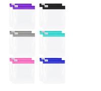 MFCGHXR Reusable Pill Zip Bags - 12-Pack Self-Sealing Travel Medication Organisers with Sliding Lock, Waterproof EVA Storage Pouches for Pills, Jewellery & Small Items Black