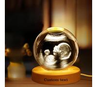 MFCHICIFY Custom 3D Photo Crystal Ball with Led Light Base,Personalized Ultrasound Picture Frames,3D Crystal Photo for Baby Ultrasound,Christmas,Wedding,Anniversary,Birthday,Custom Gift (8cm .15")