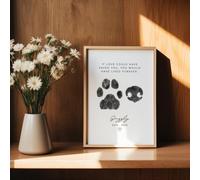 MFCHICIFY Dog Memorial Picture Frame for Paws and Nose,Personalized Pet Memorial Gifts,Loss of Dog Sympathy Gift,Custom Paw Print Photo+ Name, Date,Pet Lovers Gift (A4 x30cm)
