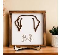 MFCHICIFY Personalized Dog Ear Outline,Pet Memorial Frame,Custom 3D Dog Ear Line Drawing Framed,Custom Pet Loss Sign,Loss of Dog Sympathy Gift,pet Gift (6" cm)