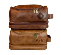 MFCHICIFY Personalized Travel Bag for Men,Dopp Kits Personalized,Leather Hanging Toiletry Bag,Custom Gift for Men,Groomsmen Dopp Kit for Him,Father's Day,Christmas,Anniversaries,Birthdays Gift, Light