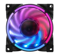 MFDB PWM ARGB Case Fan, 800 2500RPM 7 Blades Fan Up to 10,000 Hours Lifespan, 26.5CFM, Black, 80x80x25mm, for Radiators, CPU Cooling, Computer Cases with 72mm Hole Distance