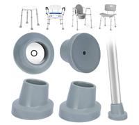 MFE 4 Pack Replacement Feet for Shower Chair, 1-1/8" I.D/28 mm Slope Rubber Feet Pad for Bath Seat Shower Stools and Transfer Bench, Shower Bench and Tub Benches Rubber Suction Cup Feet, Grey