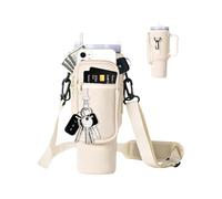 MFEIANQI Water Bottle Carrier Bag with Phone Pocket for Stanley 40 oz Tumbler Neoprene Water Bottle Holder Pouch with Adjustable Strap Bollus with Carabiner for Stanley Cup Accessories