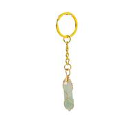 Mfewcabn Crystal Gemstone Keyring, Natural Dongling Jade Keychain, Reiki Crystals Key Rings For Friendship Women Men Girls Bikes,Green,30Mm