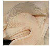 MFfly 1 Meter Beige Pleated Organza Fabric Plisse Fabric Accordion Crimping Wrinkle Stiff Wedding Dress Modeling Decorative Designer Fabric M105F7 (Beige)