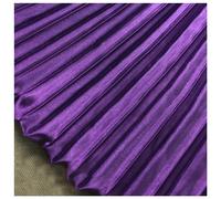MFfly 1 Meter Dark Purple Satin Pleated Fabric Line Texture Stripe Accordion Plisse Fabric for Dress Skirt Sewing Material 59 inches Width MM312AM (Dark Purple)