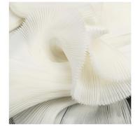 MFfly 1 Meter Ivory Pleated Organza Fabric Plisse Fabric Accordion Crimping Wrinkle Stiff Wedding Dress Modeling Decorative Designer Fabric M105F7 (Ivory)