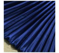 MFfly 1 Meter Navy Satin Pleated Fabric Line Texture Stripe Accordion Plisse Fabric for Dress Skirt Sewing Material 59 inches Width MM312AM (Navy)