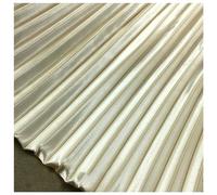 MFfly 1 Meter Satin Pleated Fabric Line Texture Stripe Accordion Plisse Fabric for Dress Skirt Sewing Material 59 inches Width MM312AM (Apricot)