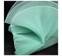 MFfly Organ Pleated Hard Mesh Fabric Plisse Fabric Accordion Crimping Wrinkle Modeling Decorative Designer Fabric M105F8 (Aqua, Stretch 2 Meter)