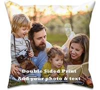 MFGCH Personalised Cushion Cover Customised DOUBLE SIDED 18"x 18" Pillow Case Custom Your Picture Photo with Any Word Text Home Decoration Gift idea for Birthday, Wedding and Special Moments