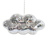 MFGDISCO Disco Ball Cloud Shaped, Cute Hanging Party Mirror Decor with Chain, Retro Light Reflective Ball for Party Home Decor, Disco Mirror Ornaments, Silver, Design Patent