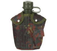 MFH 1L Combat Canteen Trekking Fishing Combat Cargo with Cover Flecktarn Camo
