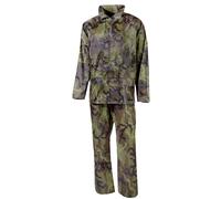 MFH 2-Piece Rain Suit Army Outdoor Jacket Trousers Fishing Czech Woodland Camo
