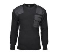 MFH BW Pullover Mens Work Hiking Warm Casual Military Sweater Knitted Black