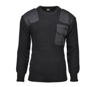 MFH Brand German army style sweater commando jumper rib knit wool pullover black