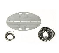 MFH BW Dog Tag Chain ID Oval Tactical Military Army Survival Combat Pendant