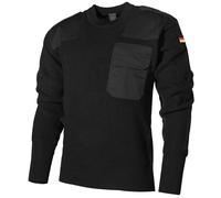 MFH Brand German army style sweater commando jumper rib knit wool pullover black