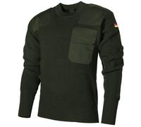 MFH BW Pullover Mens Work Hiking Warm Casual Military Sweater Knitted OD Green