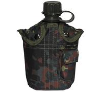 MFH Plastic Water Bottle 1 ltr Flecktarn Camo Drinking Canteen
