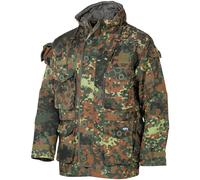 MFH Commando Jacket Tactical Hooded Smock Mens Army Ripstop Coat Flecktarn Camo