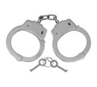 MFH Delux Steel Handcuffs - Silver