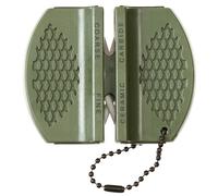 MFH Knife Sharpener, Olive, for Outdoors, Hunters and when on the move, 2 Sharpening Grades, Compact