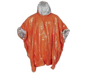 MFH Emergency Thermal Foil Poncho Orange Waterproof Camp Hiking