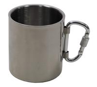 MFH Fox Outdoor Double-Wall Steel Mug with Carabiner 300 ml