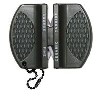 MFH Knife Sharpener, Olive, for Outdoors, Hunters and when on the move, 2 Sharpening Grades, Compact